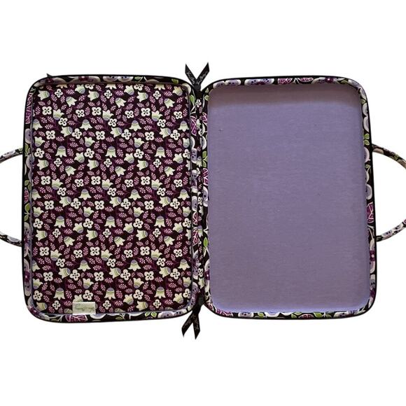 Vera Bradley Floral Cotton Hard Shell Laptop Case in Plum Petals Print 12 x 17 - Picture 5 of 12